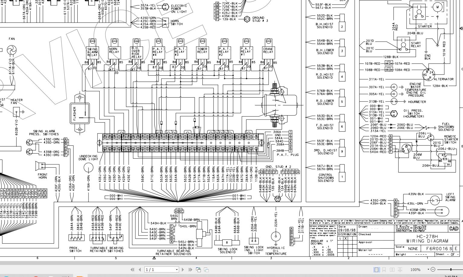 Link Belt Crane HC-278H Hydraulic and Electrical Diagrams | Auto Repair ...