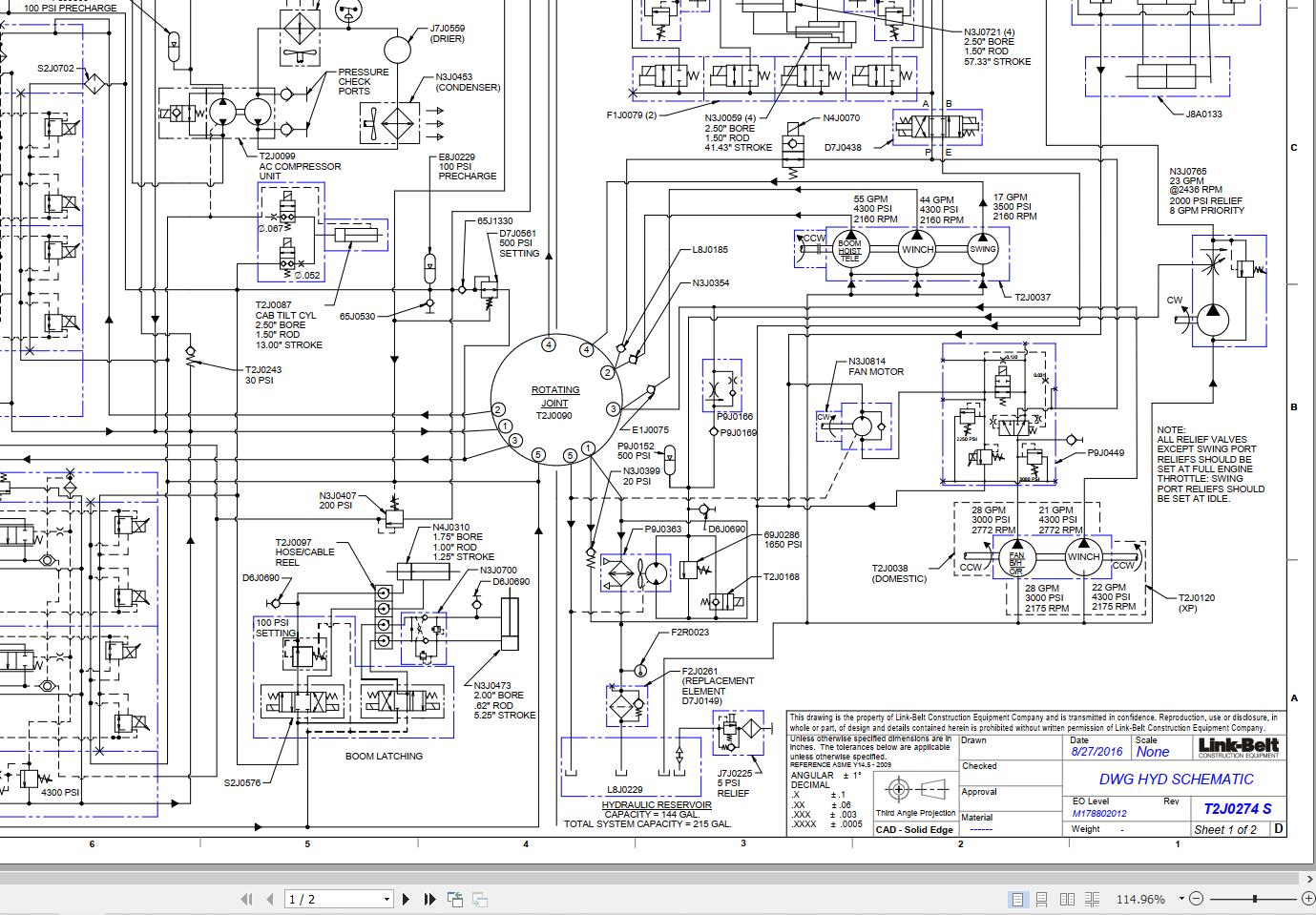 Link Belt Crane HTT-86100XL Electrical and Hydraulic Diagrams | Auto ...