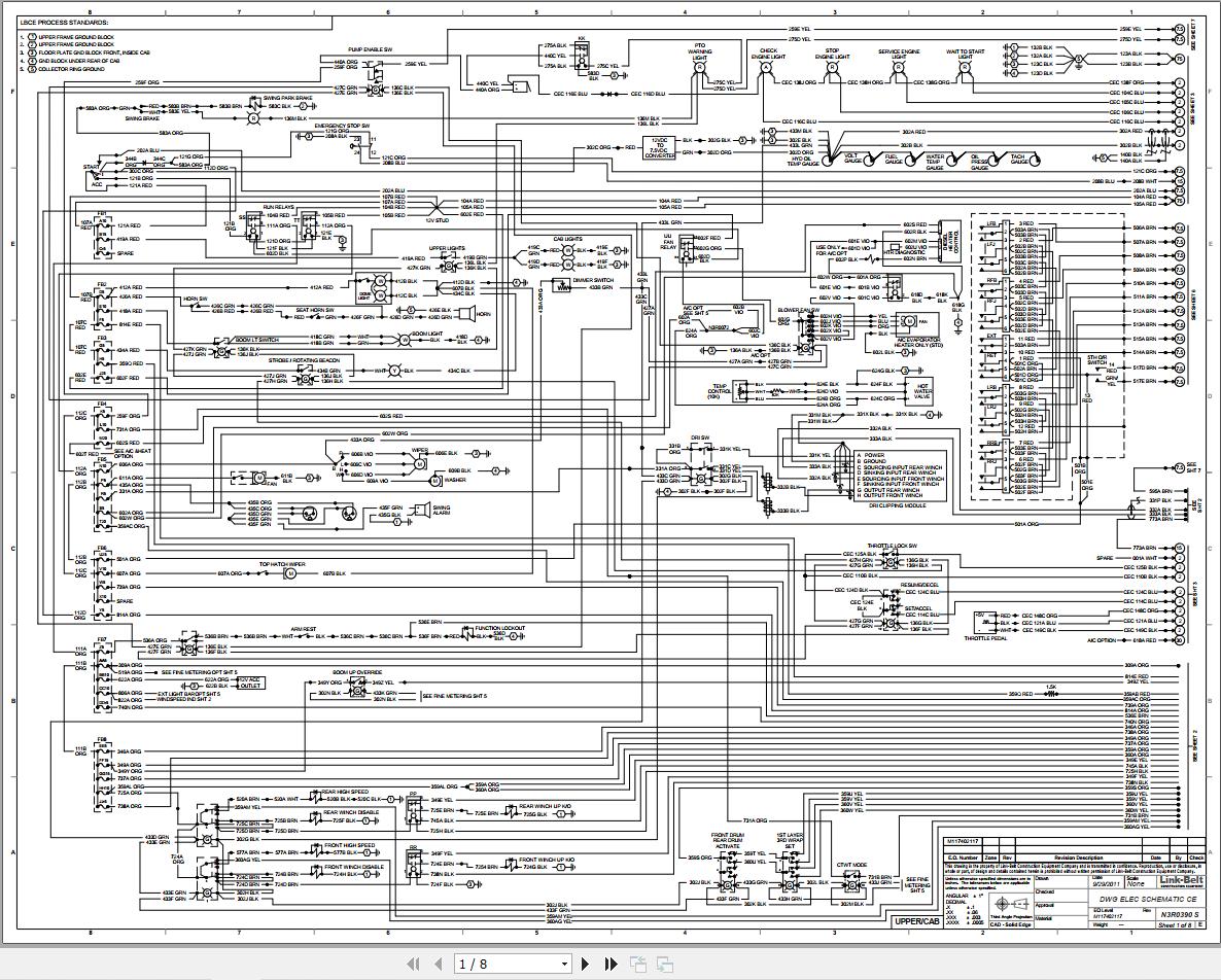 Link Belt Crane HTT-8690CE Hydraulic and Electrical Diagrams | Auto ...