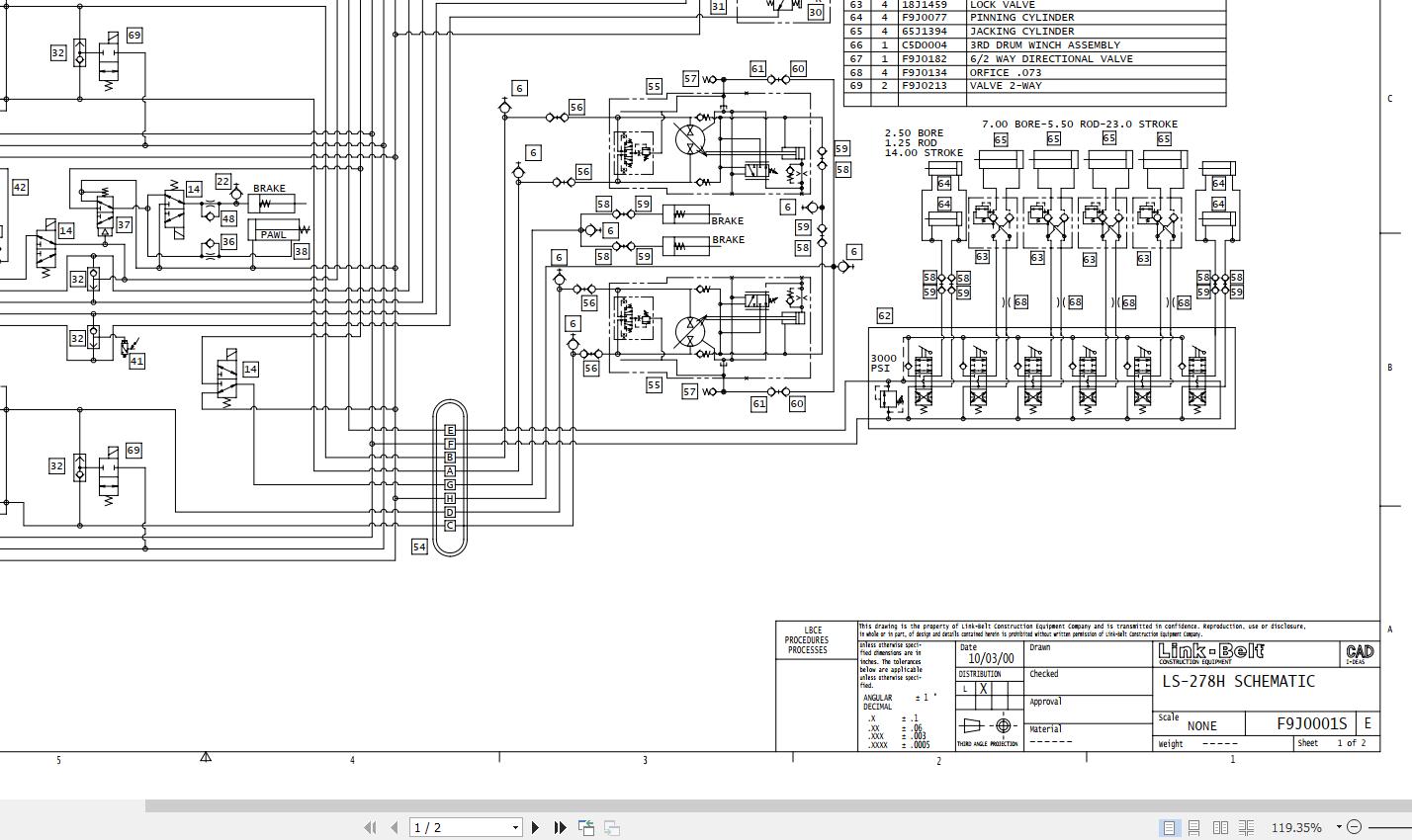 Link Belt Crane Ls-278h Electrical And Hydraulic Diagrams 