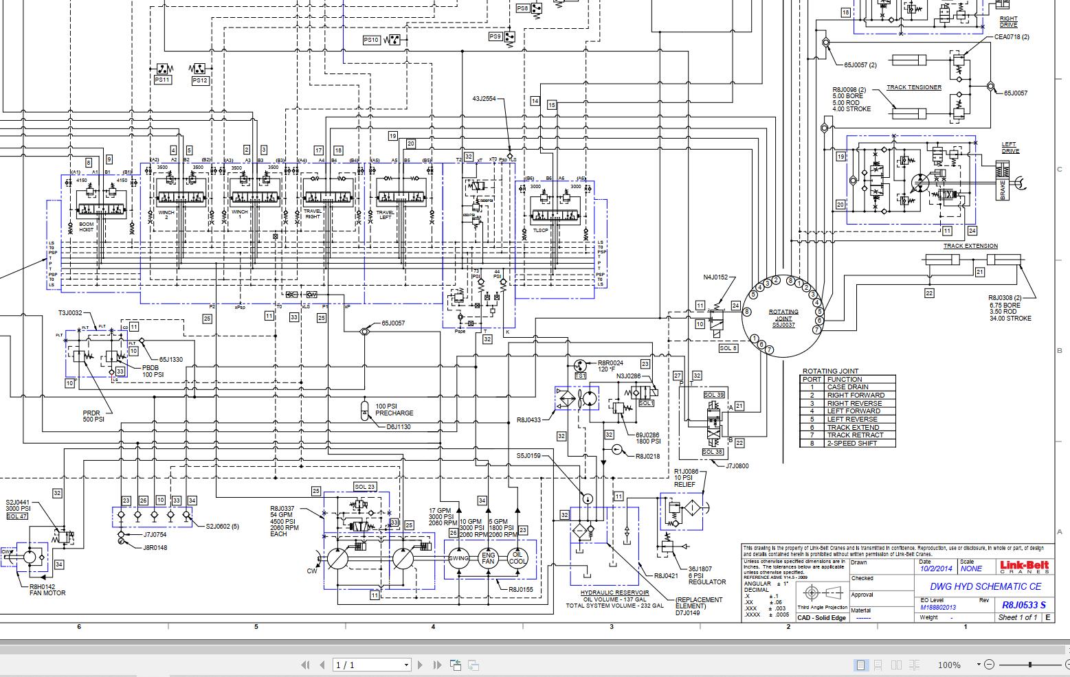 Link Belt Crane TCC-750CE Electrical and Hydraulic Diagrams | Auto ...