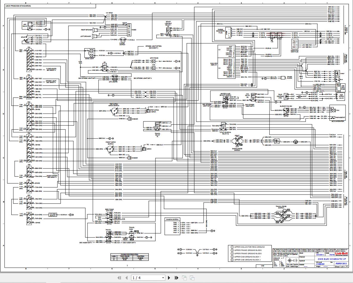 Link Belt Crane TCC-750XP Electrical and Hydraulic Diagrams | Auto ...