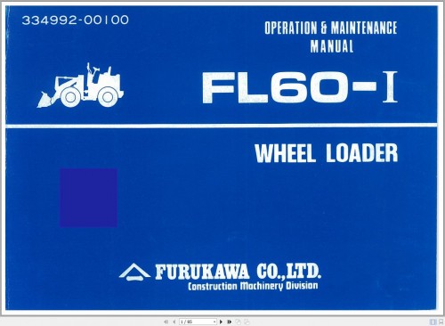 Furukawa Wheel Loader FL60 1 Operation and Maintenance Manual 334992 00100 (1)