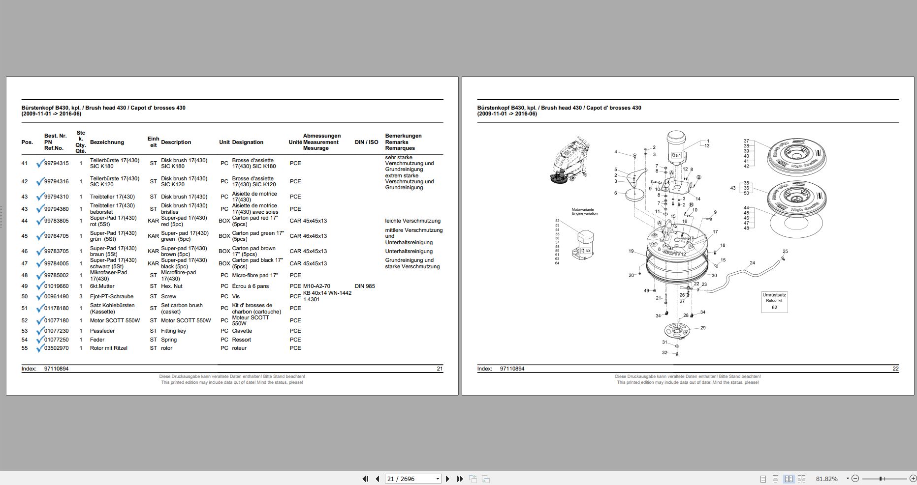 Hako Floor Scrubber B120 R Spare Parts Catalog EN DE FR | Auto Repair ...