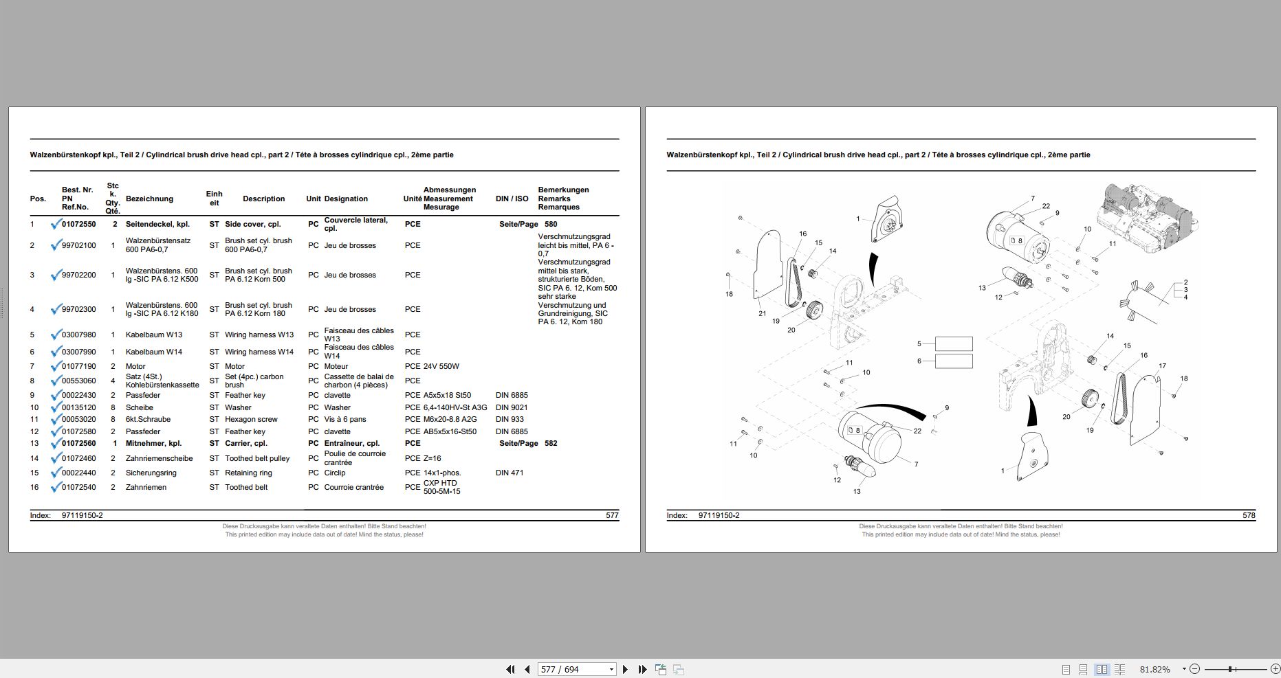 Hako Floor Scrubber Hakomatic B120 Spare Parts Catalog EN DE FR | Auto ...