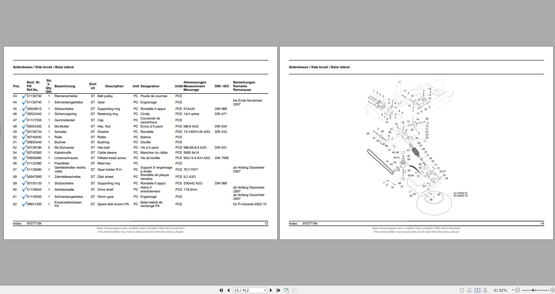 Hako Sweeper 650 Spare Parts Catalog EN DE FR | Auto Repair Manual ...