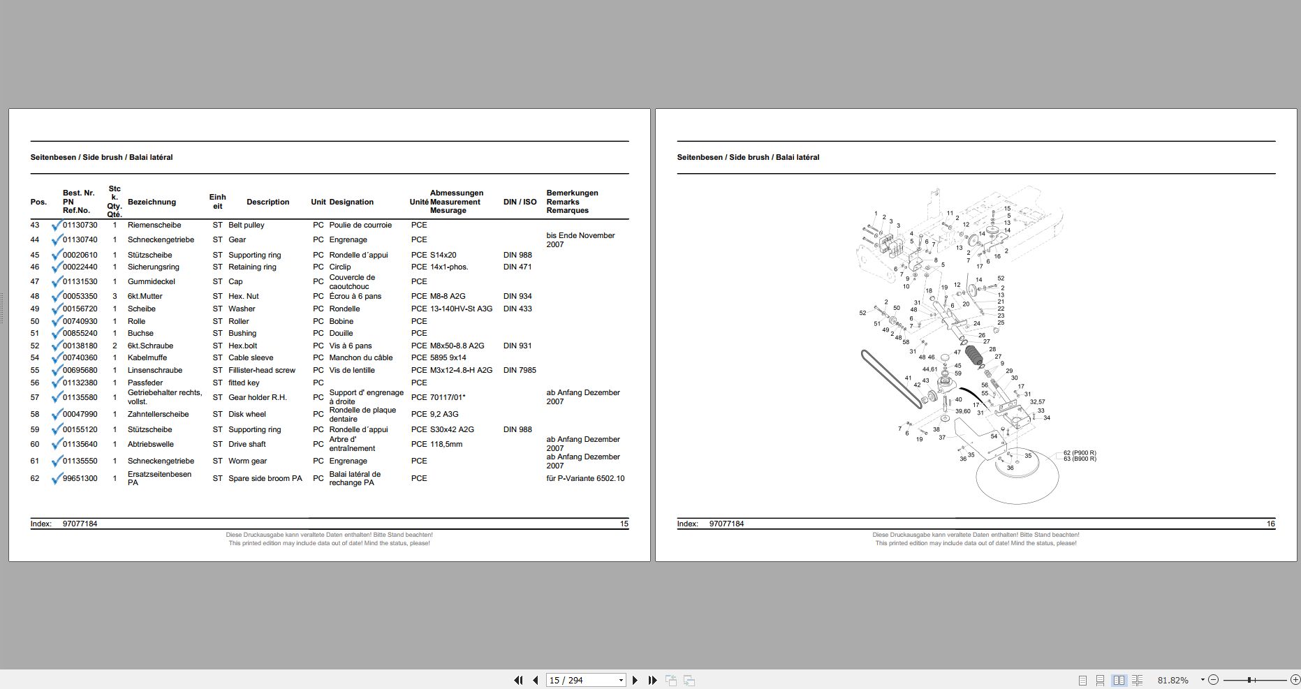 Hako Sweepers Jonas 1100 Spare Parts Catalog En De Fr 