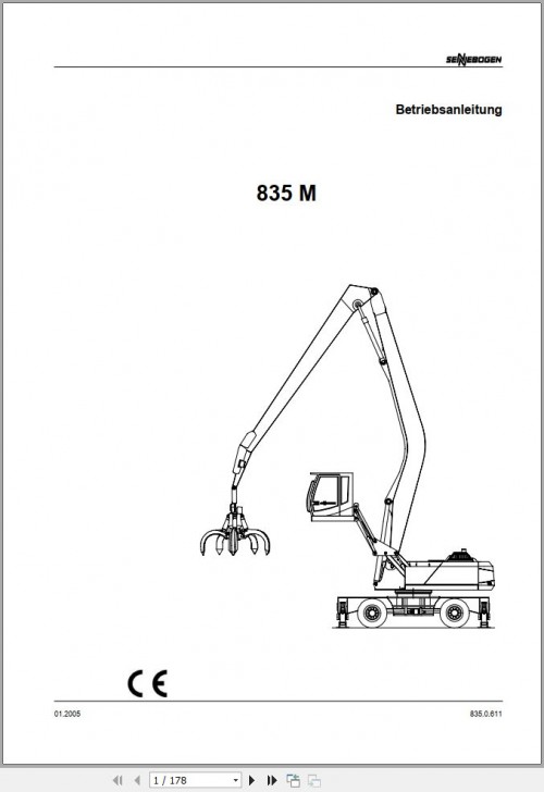 Sennebogen Material Handlers 835 M 835.0.611 Operating and Maintenance Manual DE