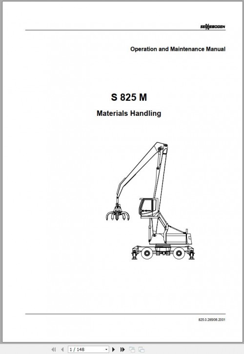 Sennebogen S 825 M 825.0.285 Operating and Maintenance Manual