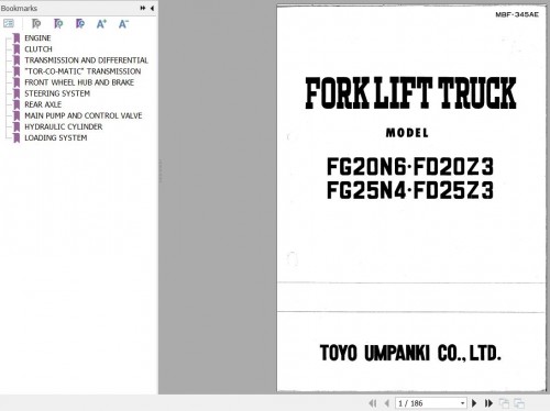 TCM Forklift FD20Z3 FD25Z3 FG25N4 FG20N6 Service Manual MBF 345AE (1)