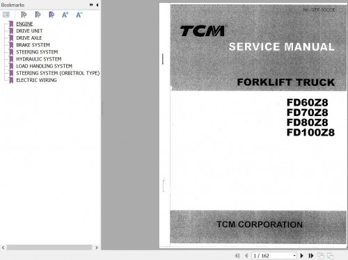 TCM Forklift FD60Z8 FD70Z8 FD80Z8 FD100Z8 Service Manual SEF 30CCE (1)