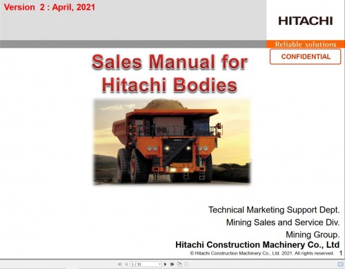 Hitachi Body AC Truck Sales Manual