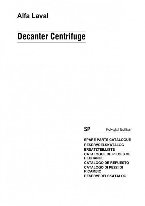 Alfa Laval Decanter Centrifuge ALDEC 30 Spare Parts Catalog (1)