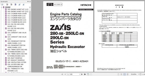 Hitachi Isuzu Engine 4HK1 XZSA01 Parts Catalog 4HK1 XZSA01 18 (1)