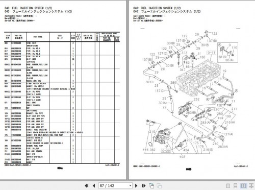Hitachi Isuzu Engine 4JJ1 XBSA01 Parts Catalog 4JJ1 XBSA01 2 (2)