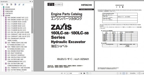 Hitachi Isuzu Engine 4JJ1 XZSA01 Parts Catalog 4JJ1 XZSA01 16 (1)