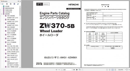 Hitachi Isuzu Engine 6WG1 XZWB01 Parts Catalog PNHE EG1 7 (1)