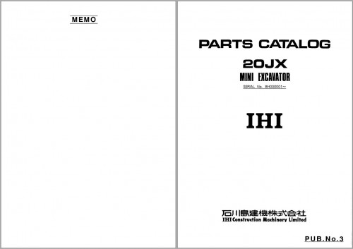 IHI Mini Excavator 20JX Parts Catalog (1)