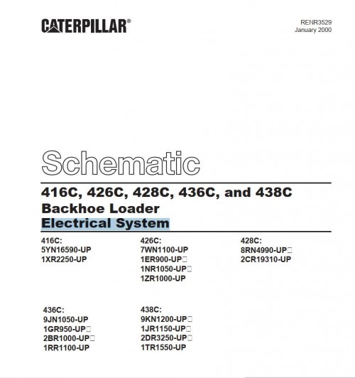 CAT Backhoe Loader 416C 426C 428C 436C 438C Electrical Diagram (1)
