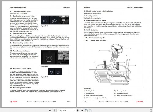 Sany Wheel Loader SW936K1 Operation and Maintenance Manual EN 2