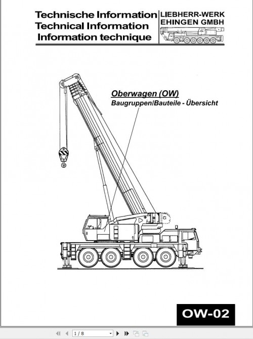 Liebherr Crane LTM 1150 1 Outline of Components BMK Manual