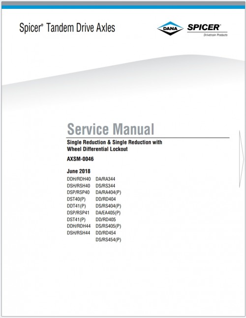 Dana Spicer Axles Installation Guide, Service Manual and Parts Catalog (1)