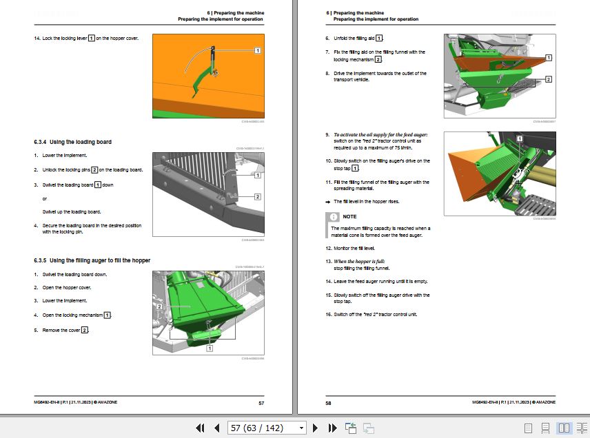 Amazone Front Mounted Hopper Ftender 1600 2200 2200-c Operating Manual 