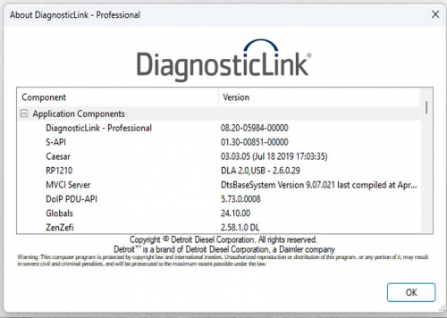 Detroit Diesel Diagnostic Link DDDL 8.20 Professional Level 101010 2024