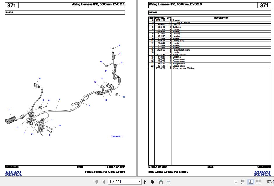 Volvo Penta Marine Drives Transmissions IPS20-D to IPS2-C Parts Catalog ...