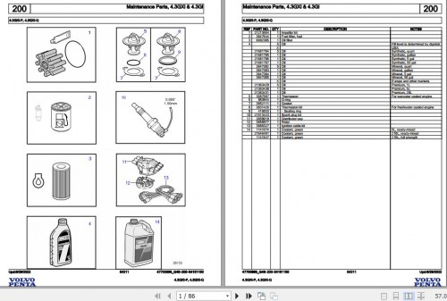 Volvo Penta Marine Gasoline Engines 4.3GXi P 4.3GXi Q Parts Catalog