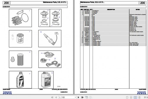 Volvo Penta Marine Gasoline Engines 5.0GXi 270 R Parts Catalog