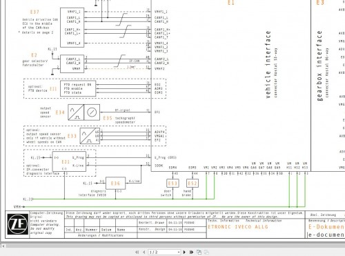 ZF Transmission ETronic Iveco Allg Electrical Diagram 1