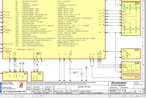 ZF Unit Control EST57 T7140 Electrical Diagram DE