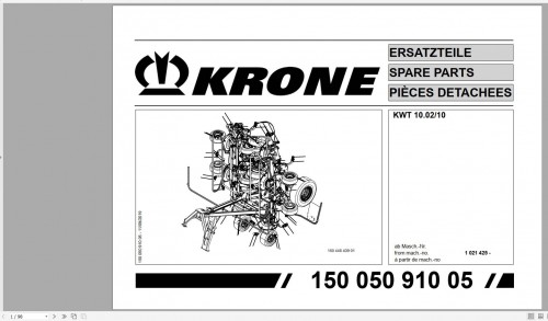 Krone Agricultural 10.7 GB Spare Parts Catalog Updated 09.2023 3