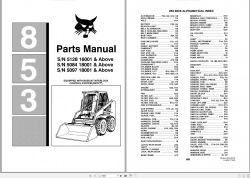 Bobcat Skid Steer Loaders 853 Parts Manual (1)