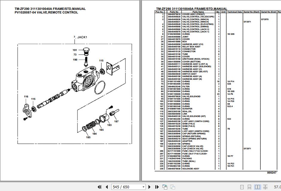 Tadano Cargo Crane TM-ZF290 Parts Catalog | Auto Repair Manual Forum ...