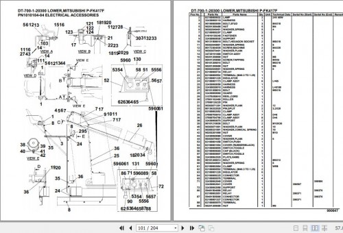 Tadano Crane DT 700 1 20300 Lower Mitsubishi P FK417F Parts Catalog (2)
