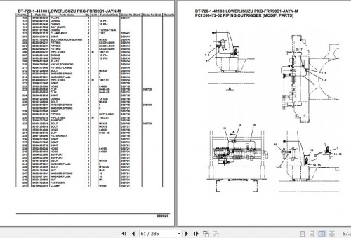 Tadano Crane DT 720 1 41100 Lower Isuzu PKG FRR90S1 JAYN M Parts Catalog (2)