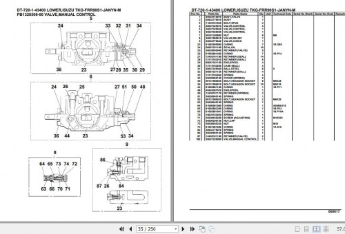 Tadano Crane DT 720 1 43400 Lower Isuzu TKG FRR90S1 JANYN M Parts Catalog (2)