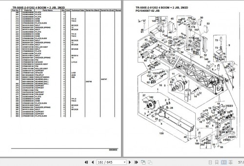 Tadano Hydraulic Crane TR 500E 2 01202 4 Boom 2 Jib 2M2D Parts Catalog (2)