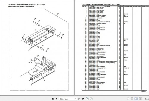 Tadano Hydraulic Wrecker OC 200M 1 40700 Lower Isuzu KL CYZ73Q3 Parts Catalog (2)