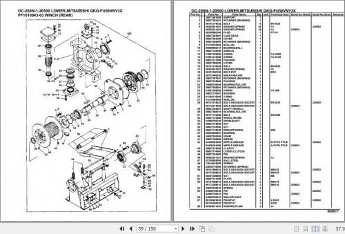 Tadano Hydraulic Wrecker OC 200N 1 20500 Lower Mitsubishi QKG FU50VNY3X Parts Catalog (2)