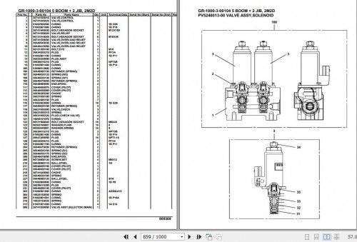 Tadano Rough Terrain Crane GR 1000 3 00104 5 Boom 2 Jib 2M2D Parts Catalog (2)