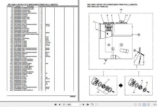 Tadano Rough Terrain Crane GR 120N 1 00105 4.9T X Winch W O Free Fall Jib STD Parts Catalog (2)
