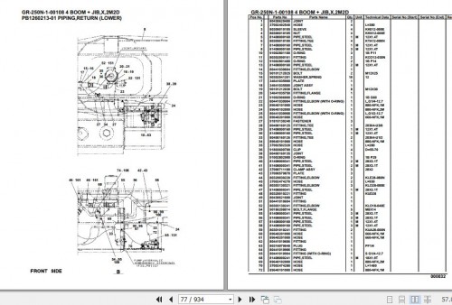 Tadano Rough Terrain Crane GR 250N 1 00108 4 Boom Jib X 2M2D Parts Catalog (2)