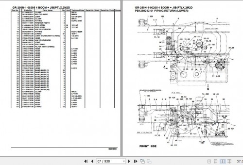 Tadano Rough Terrain Crane GR 250N 1 00205 4 Boom Jib PT X 2M2D Parts Catalog (2)