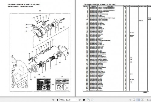 Tadano Rough Terrain Crane GR 600N 2 00101 6 Boom 2 Jib 2M2D Parts Catalog (2)