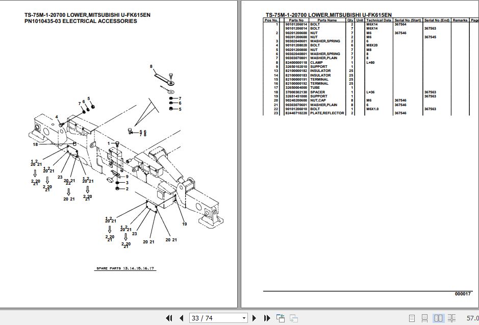 Tadano Telescopic Truck Crane TS-75M-1 20700 Lower Mitsubishi U-FK615EN ...