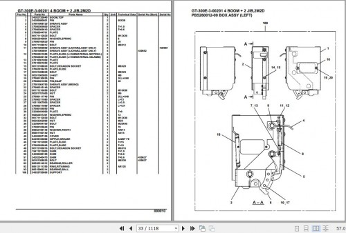 Tadano Truck Crane GT 300E 3 00201 4 Boom 2 Jib 2M2D Parts Catalog 1