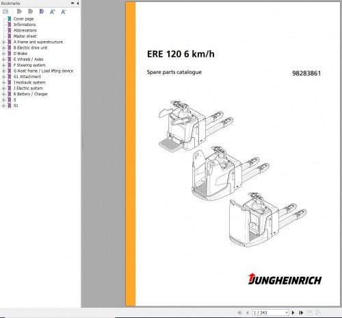 Jungheinrich Forklift ERE 120 Spare Parts Catalog 98283861 (1)